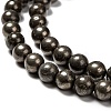 Natural Pyrite Beads Strands G-L031-6mm-01-3