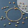 24Pcs 12 Colors 304 Stainless Steel Rhinestone Charms & Links connectors STAS-LS0001-28G-6