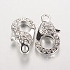 Alloy Glass Rhinestone Lobster Claw Clasps ZIRC-F022-63P-1