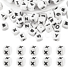 20Pcs White Cube Letter Silicone Beads SIL-YWC0003-06X-1
