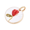 304 Stainless Steel Enamel Pendants STAS-L312-03G-03-2