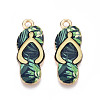 Alloy Enamel Pendants ENAM-T022-39KCG-04-1