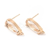 K9 Glass Stud Earring Teardrop Findings KK-E071-25KCG-05-1