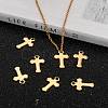 Ion Plating(IP) 304 Stainless Steel Tiny Cross Charms STAS-L159-06G-6
