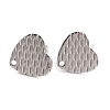 Non-Tarnish Heart Shape 304 Stainless Steel Stud Earring Findings EJEW-O104-11P-1