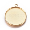 Ion Plating(IP) 304 Stainless Steel Pendant Cabochon Settings LS-STAS-G127-13-25mm-G-1