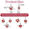 6Pcs 6 Styles Brass Pave Cubic Zirconia Pendants KK-CJ0014-15-2