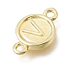 Brass Disc with Initial Links Connector Charms KK-E802-36G-V-2