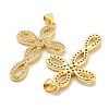 Rack Plating Brass Micro Pave Cubic Zirconia Pendants KK-F869-12G-2