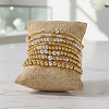 8Pcs 8 Styles Brass Round Beads Stretch Bracelets & Beaded Bracelets for Women HH7054-1-3