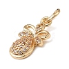 Brass Micro Pave Cubic Zirconia Charms KK-C133-03G-G-2
