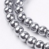 Non-magnetic Synthetic Hematite Beads Strands G-S096-6mm-3-3
