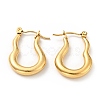 Ion Plating(IP) 304 Stainless Steel Twist Oval Hoop Earrings for Women EJEW-G293-07G-1