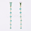 Electroplate Glass Dangle Stud Earrings EJEW-JE04017-02-4