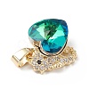 Real 18K Gold Plated Rack Plating Brass Micro Pave Cubic Zirconia Pendants KK-C015-02G-04-2