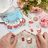 12Pcs 6 Style Alloy Enamel Fortune Cat Charm Locking Stitch Markers HJEW-PH01640-4