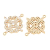 Brass Micro Pave Clear Cubic Zirconia Connector Charms CU-CBA7BFE-03E-G-2