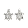 Brass Micro Pave Clear Cubic Zirconia Pendants KK-G535-02C-P-1