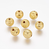 Brass Textured Beads KK-B208-G-1
