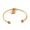 Ion Plating(IP) 304 Stainless Steel Love Knot Open Cuff Bangle BJEW-P283-02G-2