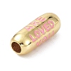 Eco-Friendly Brass Enamel Beads KK-C220-06G-03-2