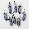 Natural Blue Spot Jasper Double Terminated Pointed Pendants G-F295-04C-3