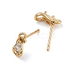 SHEGRACE Teardrop Brass Micro Pave Clear Cubic Zirconia Stud Earrings XGRQ4N543-701G-2