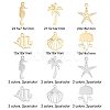 24Pcs 12 Styles 201 & 304 Stainless Steel Pendants STAS-UN0044-55-3