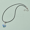 Glass Seed Beads & Glass Pearl Angel Pendant Necklaces NJEW-MZ00056-05-4