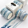 3 Rolls Skiing Theme Pattern Paper Adhesive Tape TAPE-PW0004-001-1