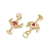 Brass Micro Pave Cubic Zirconia Pendants KK-Z120-02G-02-2
