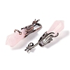 Natural Rose Quartz Faceted Pointed Bullet Big Pendants G-L524-19R-08-2