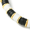 2Pcs 2 Color Polymer Clay Disc Heishi Surfer Stretch Bracelets Set BJEW-JB09790-5
