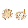 Brass Stud Earring Findings KK-N232-333LG-2