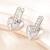 Brass Micro Pave Clear Cubic Zirconia Hoop Dangle Earrings EJEW-G471-30C-P-2