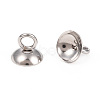 201 Stainless Steel Bead Cap Pendant Bails STAS-L244-27E-P-3