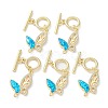 Rack Plating Brass Micro Pave Cubic Zirconia Toggle Clasps KK-C041-31G-1