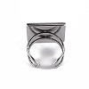 Tarnish Resistant 201 Stainless Steel Cuff Pad Ring Settings STAS-S080-041E-P-4