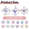 24Pcs 12 Styles Alloy Resin Pendants FIND-DC0008-07-2