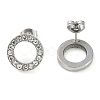 PVD Vacuum Plating 304 Stainless Steel Stud Earrings EJEW-C099-09-04-3