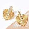 Brass Micro Pave Clear Cubic Zirconia Stud Earrings KK-U058-61G-2