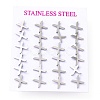 Tarnish Resistant 304 Stainless Steel Greek Alphabet Stud Earrings STAS-D007-07P-01-3