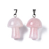 Natural Rose Quartz Pendants X-G-N0325-10I-2