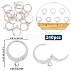 304 Stainless Steel Leverback Earring Findings STAS-SP0001-02B-2