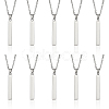 CHGCRAFT 10Pcs 201 Stainless Steel Rectangle Pendant Necklace NJEW-CA0001-16-1