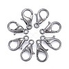 Black Tone Zinc Alloy Lobster Claw Clasps X-E102-B-1