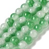 Crackle Baking Paint Imitation Jade Glass Beads Strands DGLA-T003-8mm-M-5