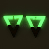 Walnut Wood & Luminous Glow in the Dark Resin Pendants RESI-N039-74-2
