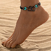 Double Heart Alloy Link Stretch Anklets WGB60B8-07-1