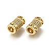 Brass Micro Pave Clear Cubic Zirconia European Beads ZIRC-I070-071G-2
